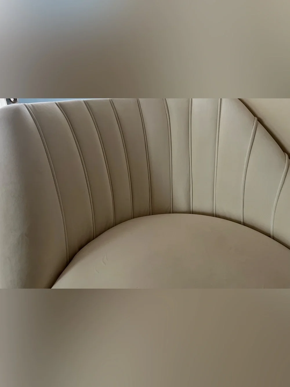 Cream Channel-Tufted Accent Chair - Neutral Upholstery